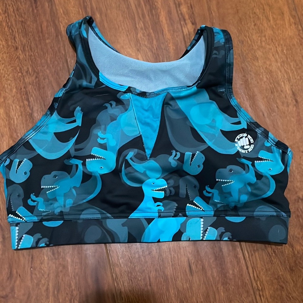 Feed me Fight me Dinosaur sports bra